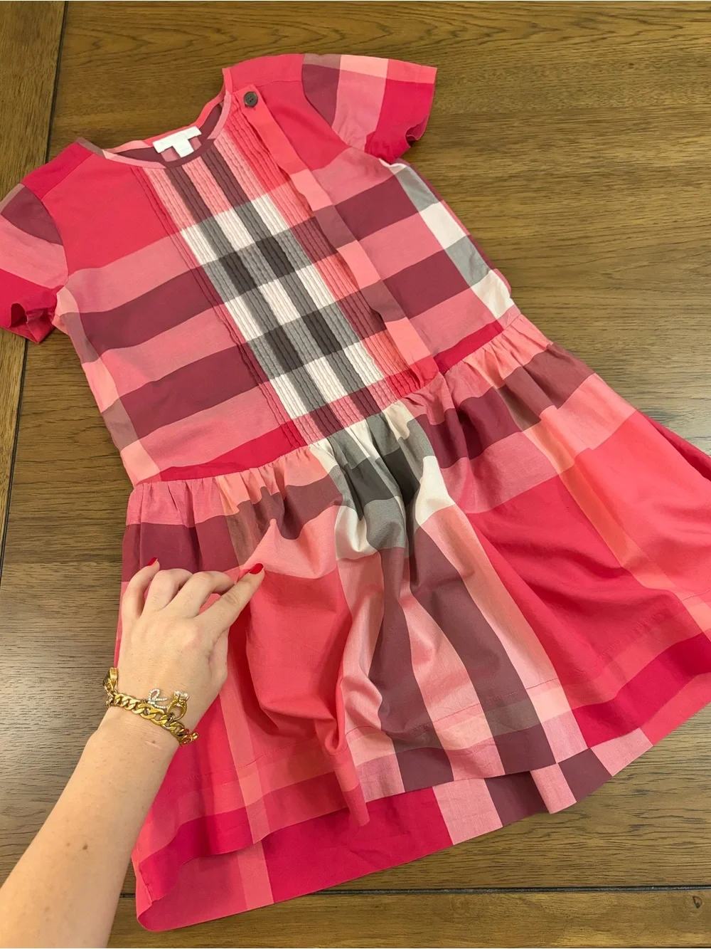 Authentic BURBERRY Girls Iconic Dress Gorgeous Nova Check Designer Lux 11-12 yrs